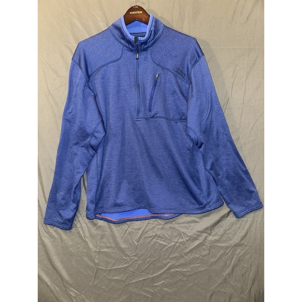 5.11 Tactical Sweatshirt Mens XL Blue Quarter 1/4 Zip Fleece‎ Pullover Mock Neck